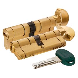 Цилиндровый механизм Mottura (Моттура) с вертушкой C31F464601RLC5 (92 мм/41+10+41), ЛАТУНЬ (PVD) (ве