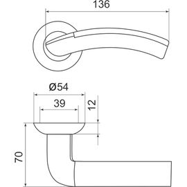 Ручка раздельная Armadillo (Армадилло) Libra LD27-1SN/CP-3 матовый никель/хром