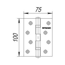 Петля универсальная Fuaro (Фуаро) 2BB 100x75x2,5 AB (бронза)