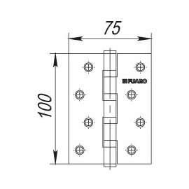 Петля универсальная Fuaro (Фуаро) 4BB 100x75x2,5 PB (латунь)