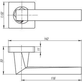 Ручка раздельная Armadillo (Армадилло) CORSICA SQ003-21SN-3 матовый никель