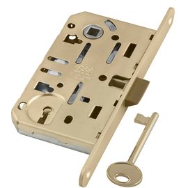 B01101.50.23 Замок AGB (АГБ) межкомнатный под ключ (матовое золото) MEDIANA EVOLUTION