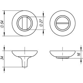 Ручка поворотная Fuaro (Фуаро) BK6 RM SN/CP-3