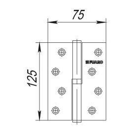 Петля съемная Fuaro (Фуаро) 413/BL-5 125x75x2,5 AC right (медь) правая БЛИСТЕР