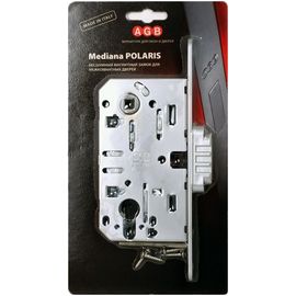 Замок межкомнатный AGB (АГБ) магнит. под цил. MEDIANA POLARIS B06103.50.34.567 с отв. планк B02402.0