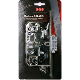 B06102.50.06.567 Замок AGB (АГБ) межк. WC (никель) с отв. пл. B02402.05.06 MEDIANA POLARIS