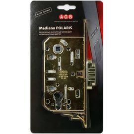 Замок межкомнатный AGB (АГБ) магнит. под цил. MEDIANA POLARIS B06103.50.03.567 с отв. планкой B02402