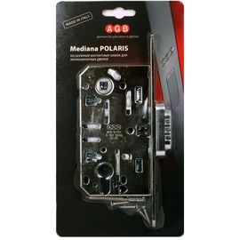 Замок межкомнатный AGB (АГБ) магнит. под цил. MEDIANA POLARIS B06103.50.06.567 с отв. планкой B02402