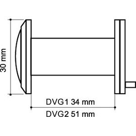 Глазок дверной, Armadillo (Армадилло) стеклянная оптика DVG2, 16/55х85 SN Мат. никель