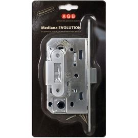 B01102.50.34.567 Замок AGB (АГБ) межкомнатный WC (матовый хром) MEDIANA EV. (инд.упак+B01000.13)