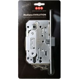Замок межкомнатный AGB (АГБ) под цил. MEDIANA EVOLUTION B01103.50.34.567 с отв. планкой B01000.13 (м