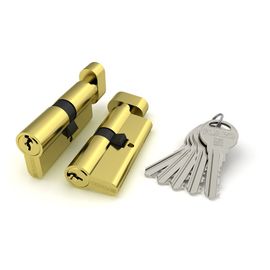 Цилиндровый механизм Fuaro (Фуаро) с вертушкой R302/60 mm-BL (25+10+25) PB  латунь 5 кл. БЛИСТЕР