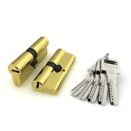 Цилиндровый механизм Fuaro (Фуаро) R600/70 mm-BL (30+10+30) PB латунь 5 кл. БЛИСТЕР