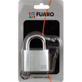 Замок навесной Fuaro (Фуаро) PL-3025 (25 мм) 2 "англ." кл. БЛИСТЕР