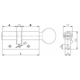 Цилиндровый механизм Kale kilit (Кале килит) с вертушкой 164 DBM-E/70 (30+10+30) mm никель 5 кл.