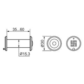 DVZ1, глазок, Fuaro (Фуаро) 16/200/35x60 (оптика пластик, угол обзора 200) GP Золото