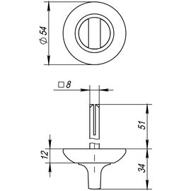 Ручка поворотная Fuaro (Фуаро) BKW8 RM-CP-8