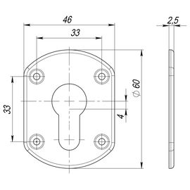 Декоративная накладка Fuaro (Фуаро) ESC031-CP-8 (ХРОМ) на цилиндр (2 шт)