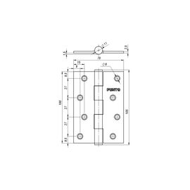 Петля универсальная Punto (Пунто) 0B 100*70*2.5 SB (мат.зол)