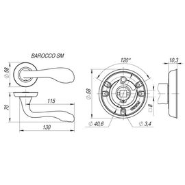 Ручка раздельная Fuaro (Фуаро) BAROCCO SM GOLD-24 золото 24К