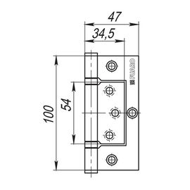 Петля универсальная Fuaro (Фуаро) без врезки 300-2BB/BL 100x2,5 CP (хром) БЛИСТЕР