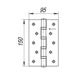 Петля универсальная Fuaro (Фуаро) 4BB 150x95x3 PN (перл. никель)