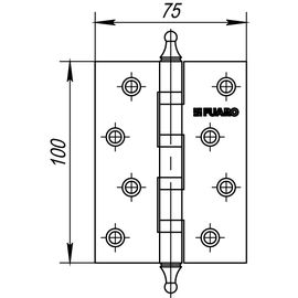Петля универсальная Fuaro (Фуаро) 4BB/A/BL 100x75x2,5 AB (бронза) БЛИСТЕР