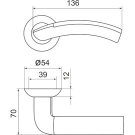 Ручка раздельная Armadillo (Армадилло) Libra LD27-1SN/CP-3 матовый никель/хром TECH (кв. 8х140)