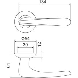 Ручка раздельная Armadillo (Армадилло) Pava LD42-1GP/SG-5 золото/матовое золото TECH (кв. 8х140)