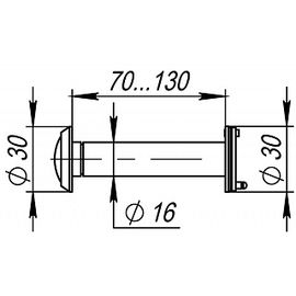 DVZ4, глазок, Fuaro (Фуаро) 16/200/70x130 (оптика пластик, угол обзора 200) GP Золото