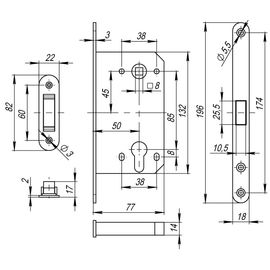 Корпус замка Fuaro (Фуаро) MAGNET M85C-50 AC медь