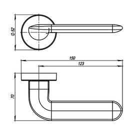 Ручка раздельная Armadillo (Армадилло) EXCALIBUR URB4 GOLD-24 Золото 24К
