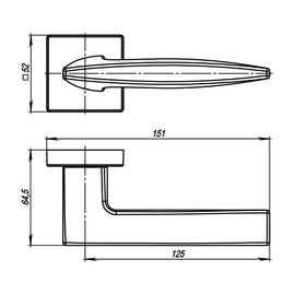 Ручка раздельная Armadillo (Армадилло) SQUID USQ9 SN-3 Мат никель