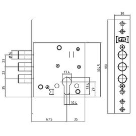 Корпус врезного Kale kilit (Кале килит) цилиндрового замка 447 w/b