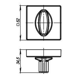 Ручка поворотная Armadillo (Армадилло) WC-BOLT BK6/USQ BB-17 Коричневая бронза