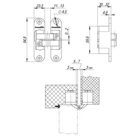 Петля скрытой Armadillo (Армадилло) установки с 3D-регулировкой Architect 3D-ACH 40 CP-8 Хром лев.40