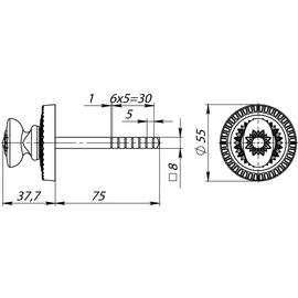 Ручка поворотная Armadillo (Армадилло) BKW8/CL OB-13 Античная бронза