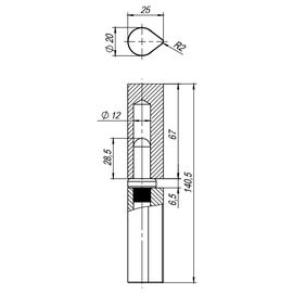 Приварная петля Fuaro Т1254/140х20x25 мм с подшипником