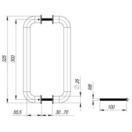 Ручка-скоба PH-21-25/300-INOX Fuaro (Фуаро) (нержавейка 304)