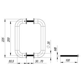Ручка-скоба PH-21-25/200-INOX Fuaro (Фуаро) (нержавейка 304)