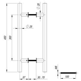 Ручка-скоба PH-22-25/300-INOX Fuaro (Фуаро) (нержавейка 304)