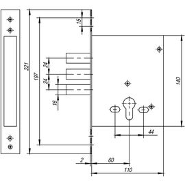 Корпус врезного Cisa (Чиза) замка BLOCKATOR 56.426