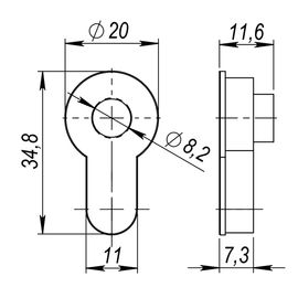 Вставка под Armadillo (Армадилло) шток для CYLINDER ABL-18 Темная медь