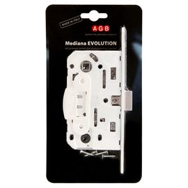 B01102.50.91.567 Замок AGB (АГБ) межкомнатный WC (белый) MEDIANA EV. (инд.упак+B01000.13)