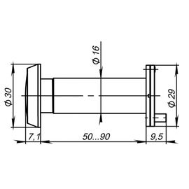 DVP3/NEW, 16/140/50x90 Punto (Пунто) (оптика пластик, угол обзора 140) CP Хром
