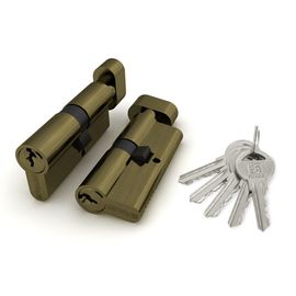 Цилиндровый механизм Fuaro (Фуаро) с вертушкой 100 ZM 70 mm (30+10+30) AB бронза 5 кл.