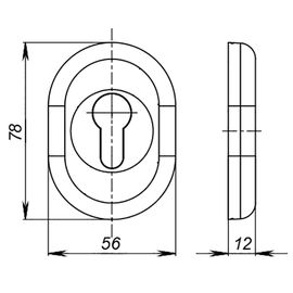 Накладка под Fuaro (Фуаро) цилиндр  ESC-12C CP-8 хром (2шт. в уп.,отгр. по 1 шт)