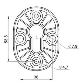 Накладка под Fuaro (Фуаро) цилиндр  ESC-12C CP-8 хром (2шт. в уп.,отгр. по 1 шт)