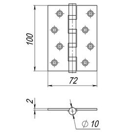 Петля универсальная Ajax (Аякс) 4B/P 100x70x2 SN (мат. никель) ПАКЕТ