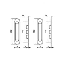 Ручки Punto (Пунто) для раздвижных дверей Soft LINE SL-010 SN